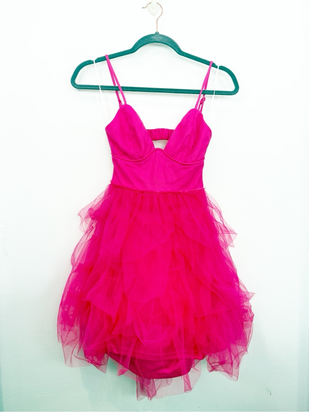 Hello Molly Into The Glam Tulle Mini Dress Hot Pink Size 4 NWT